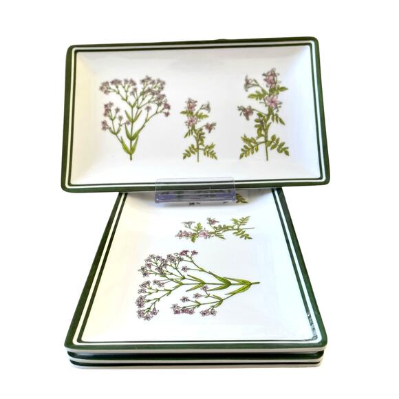 Shabby Chic Melamine Purple Floral Appetizer Dessert Plates 8x5 Set of 4 New - Picture 9 of 15